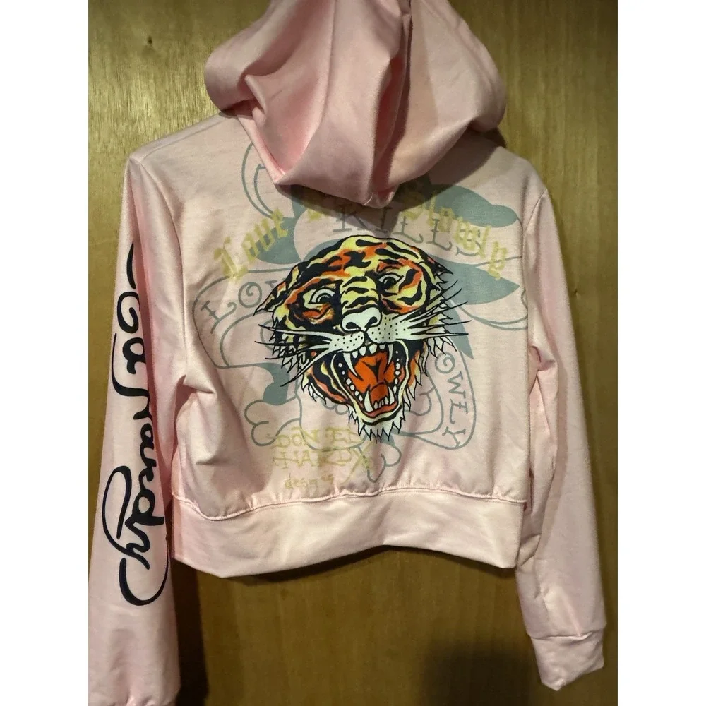 Ed Hardy Kids Pink Zip Up Jacket Medium (R1)
